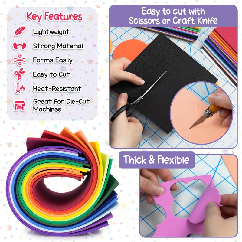 Hygloss Sheets Colorful Foam for DIY Arts & Craft, 12â€ x 18â€, Yellow, 10 Piece - Image 5